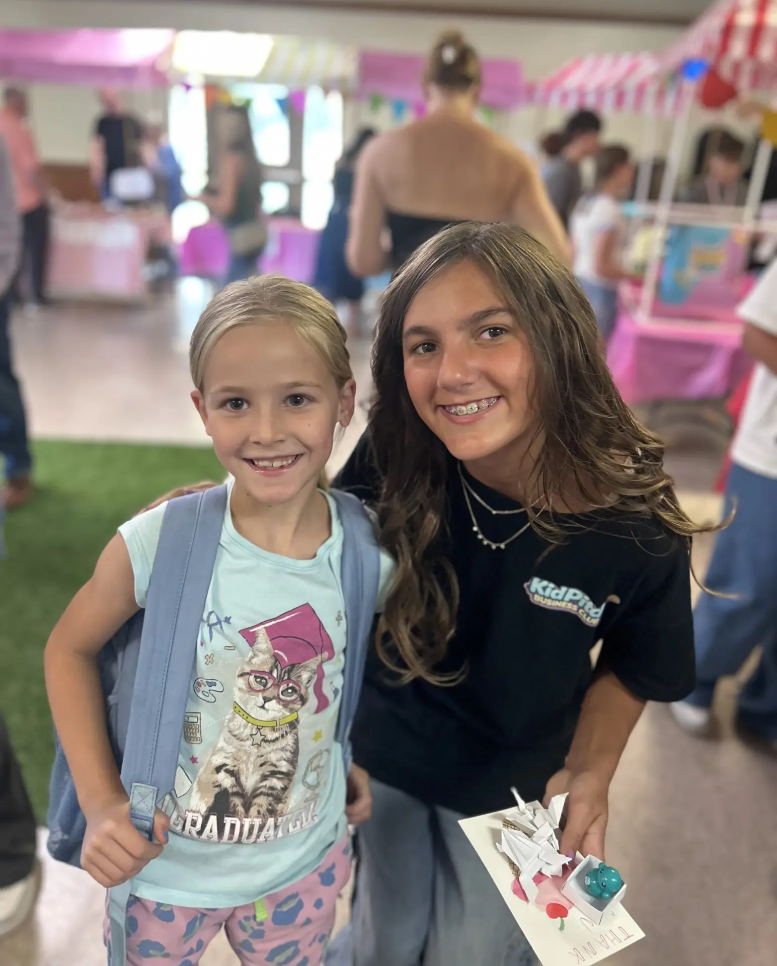 KidPitch campers at a marketplace