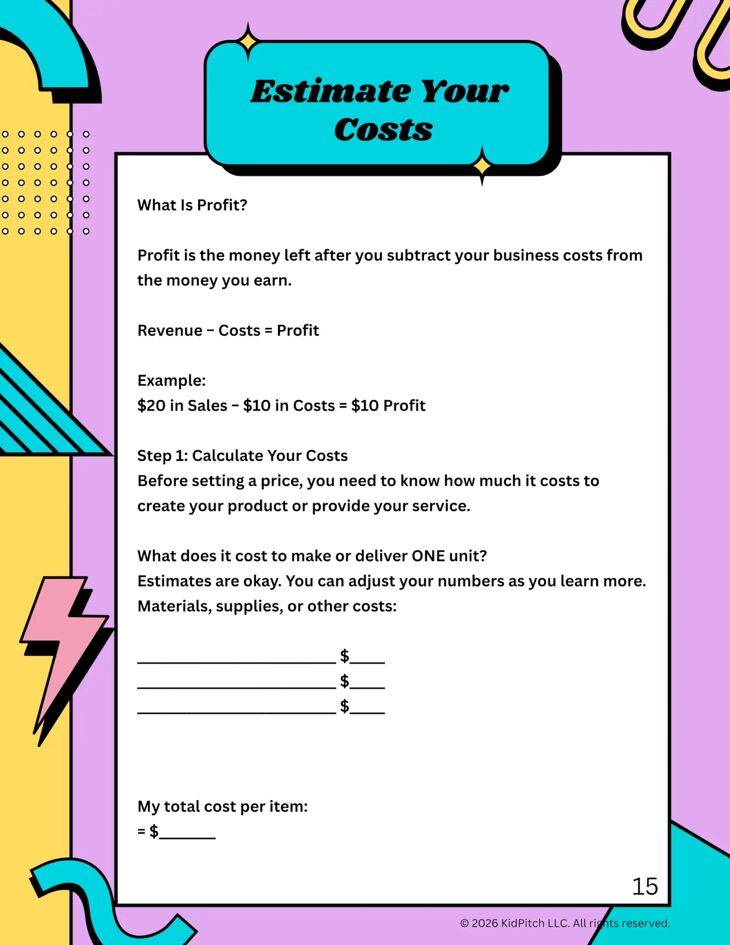 KidPitch Teen/YA Workbook